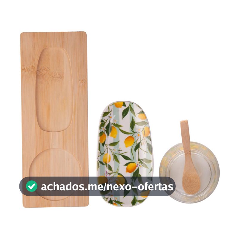 3 Pecas para Servir Siciliano 28cm x 10,5cm x 6cm Bambu Lyor Conjunto para Mesa Posta Café e Servir Qualidade Jantar Uso