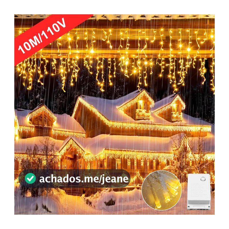 10M Cascata 400 Led's  8 Modelo 110v Pisca Natal Decoração luzes natal led