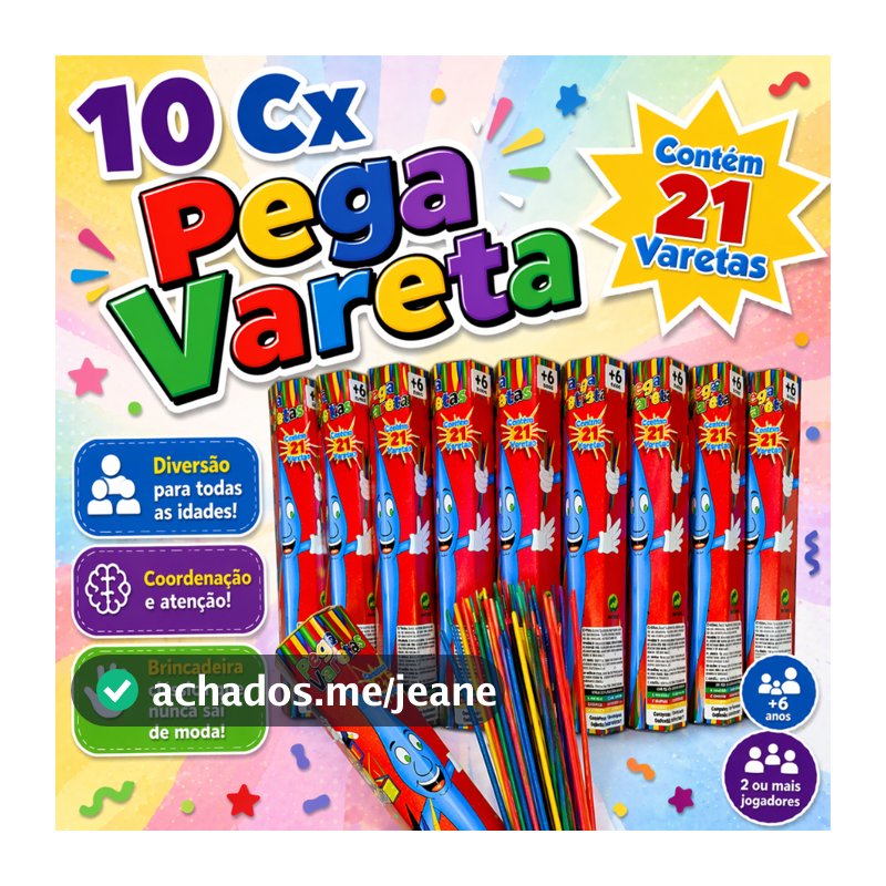 10 Jogo Pega Vareta Brinquedo p/ Kit Festa Infantil Lembrancinha Prenda Educativo Infantil