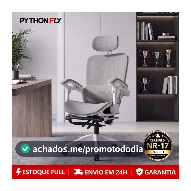Cadeira Escritório Presidente Ergonômica Giratória Home Office Gamer Reclinável Malha Respirável Apoio 3D Lombar
