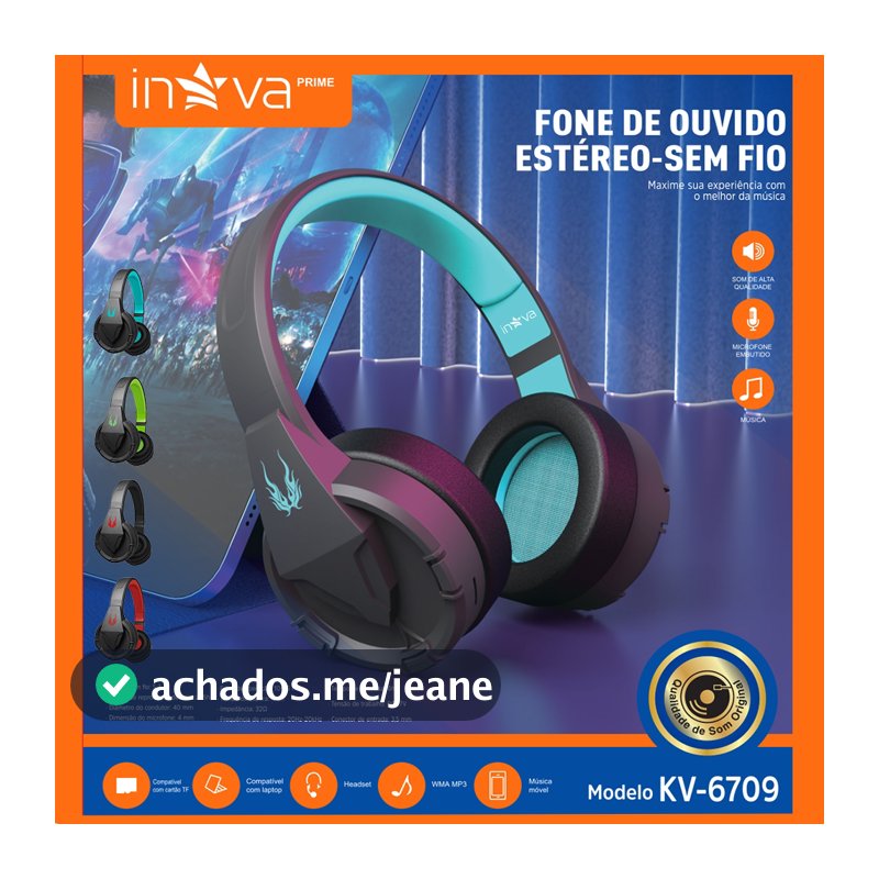 Inova Fones de ouvido Bluetooth sem fio ESTÉREO montados na cabeça, fones para celular Bluetooth 5.3 Fone Headphone