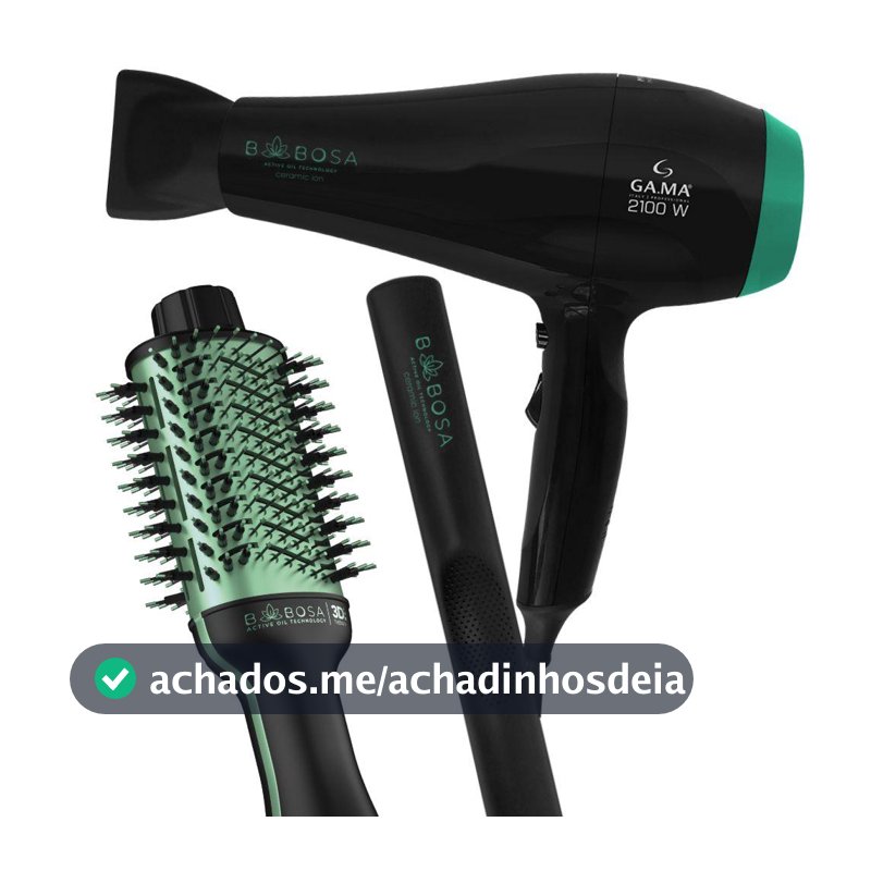 GA.MA ITALY Kit Prancha Secador e Escova de Cabelo Babosa 127V