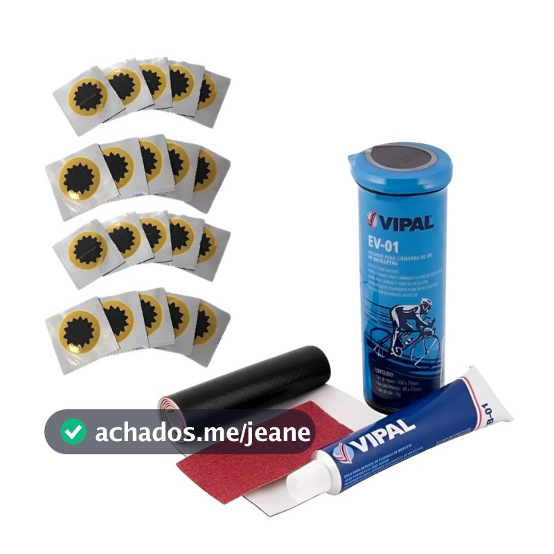 Kit Remendo Bike Pneu de Moto de Bicicleta Vipal + 20 Remendos Estrela Reparo Pneu Moto Camara de ar
