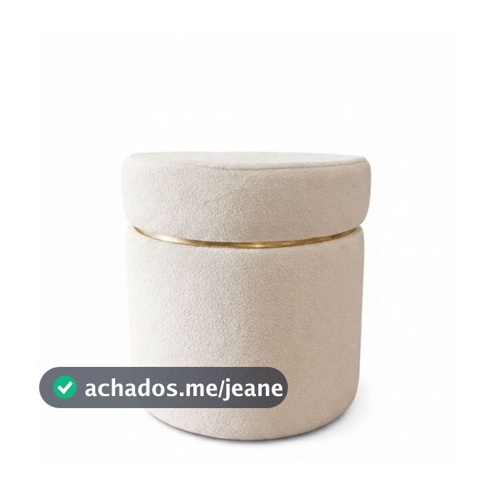 Puffs Com Detalhes Dourados Em  Tecido Em Boucle - Let Móveis