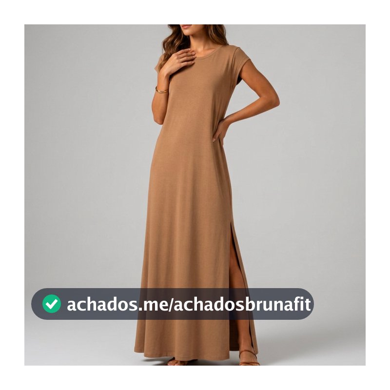 Vestido Feminino Longo 100% Algodão Casual Confortável Cores Variadas Lançamento Promoção