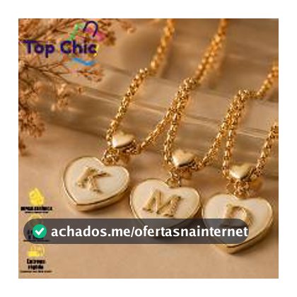 Pingente Coração com LetraA- Z em Ouro – Colar Feminino Ideal para Presente