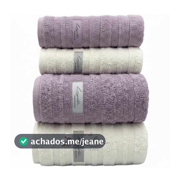 Kit/Jogo 2 Toalhas de Banho e 2 Toalhas de Rosto Grande Super Luxo Volume Extra 100% Algodão Macia Alta Absorção