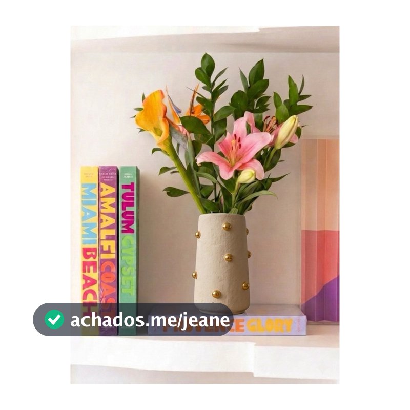 vaso decorativo com pérolas douradas ou pratas artesanal