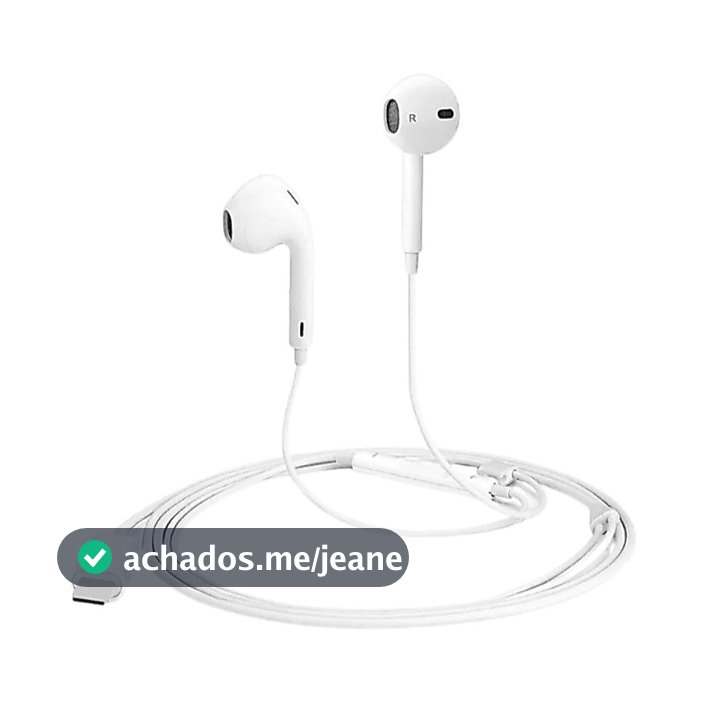 Fone de Ouvido Tipo C Com Microfone Botão Volume Branco (5697)