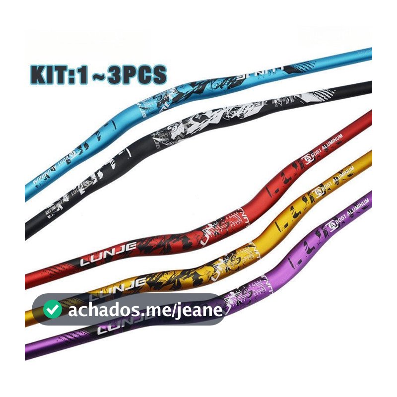 [Enviado Hoje] Guidão de Bicicleta LUNJE em Liga de Alumínio 318mm 780mm para Bicicleta de Montanha Vermelho Fosco Azul