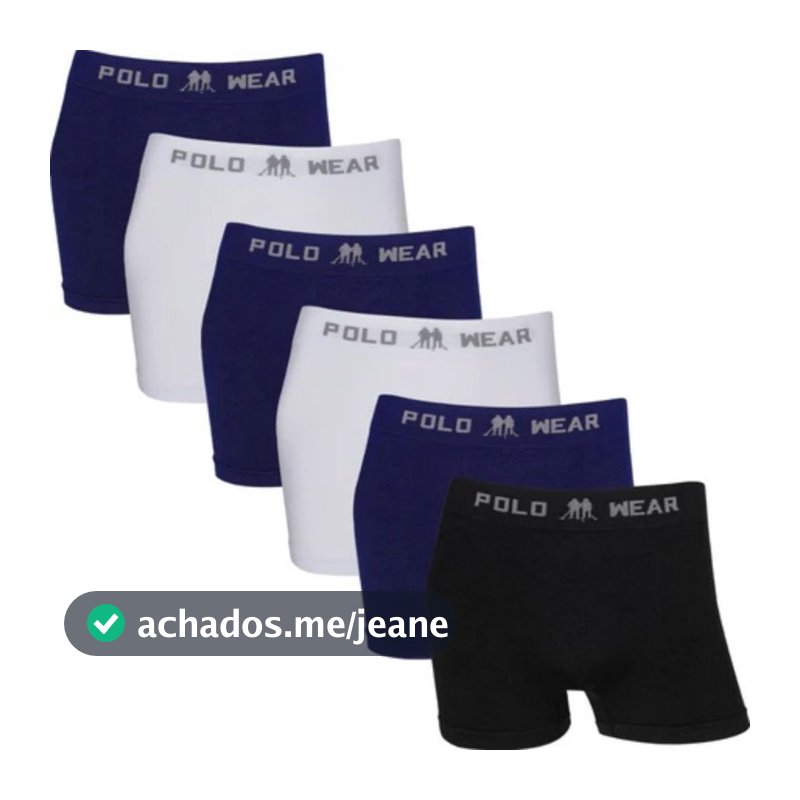 Kit 6 Cuecas Boxer Polo Wear Masculina Microfibra Sem Costura Confortável Macia Respirável Original