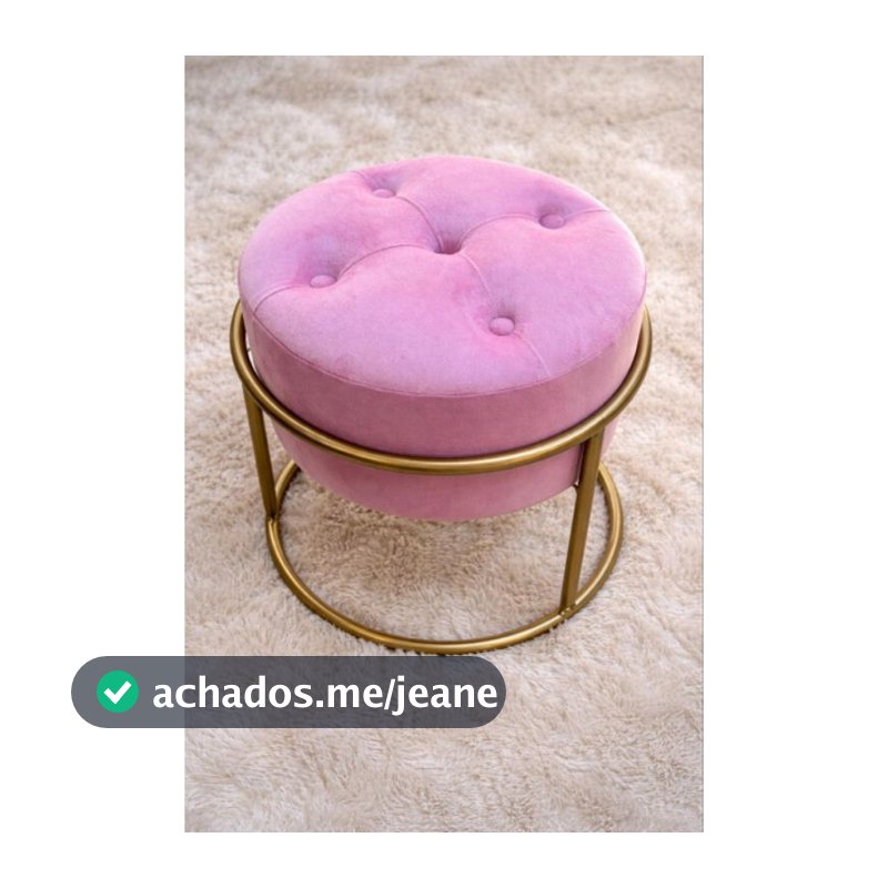 Puff Redondo Argola ferro Banquinho Para Decoraçao e Penteadeira