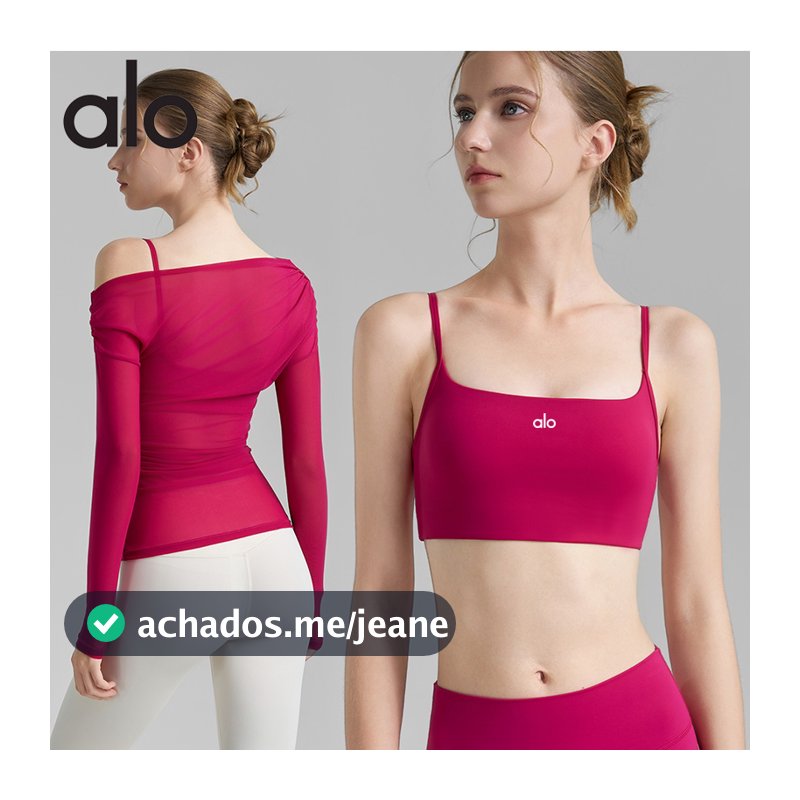 Conjunto Feminino De Ioga Balletcore De 2 Peças : Sobreposição E Bralette De Malha Transparente Com Acolchoamento Removí