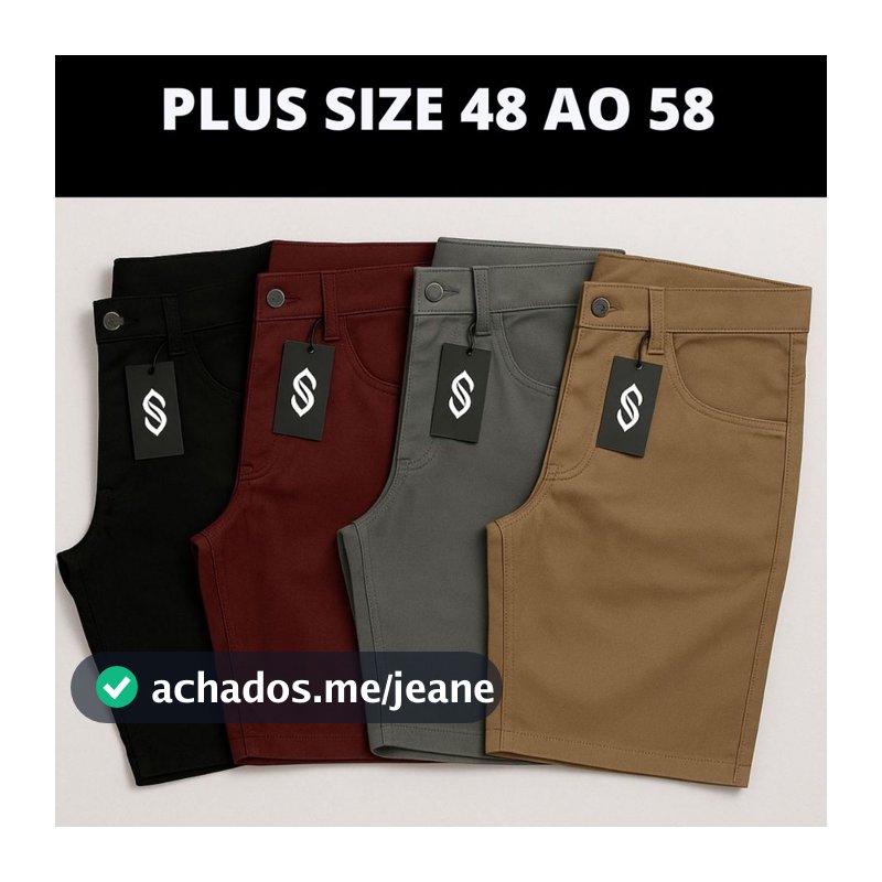 Kit 4 Bermudas Sarja Masculina 48 Ao 58 Plus Size Extra Grande