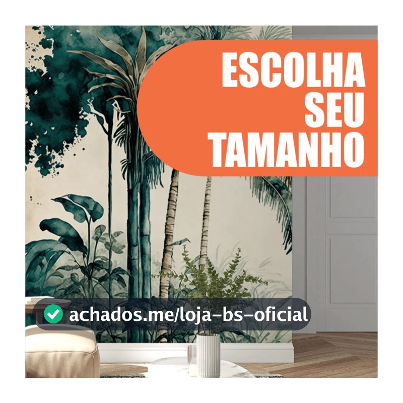 Papel de Parede Linha Studio Decor Folhagens Tropicais  Estampa Elegante Decorativa para Ambiente