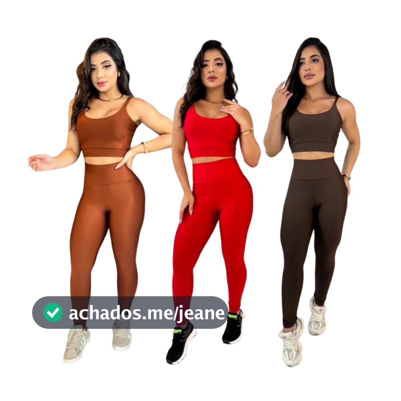 Conjunto top e calça legging fitness zero transparência feminino premium roupa de academia feminino