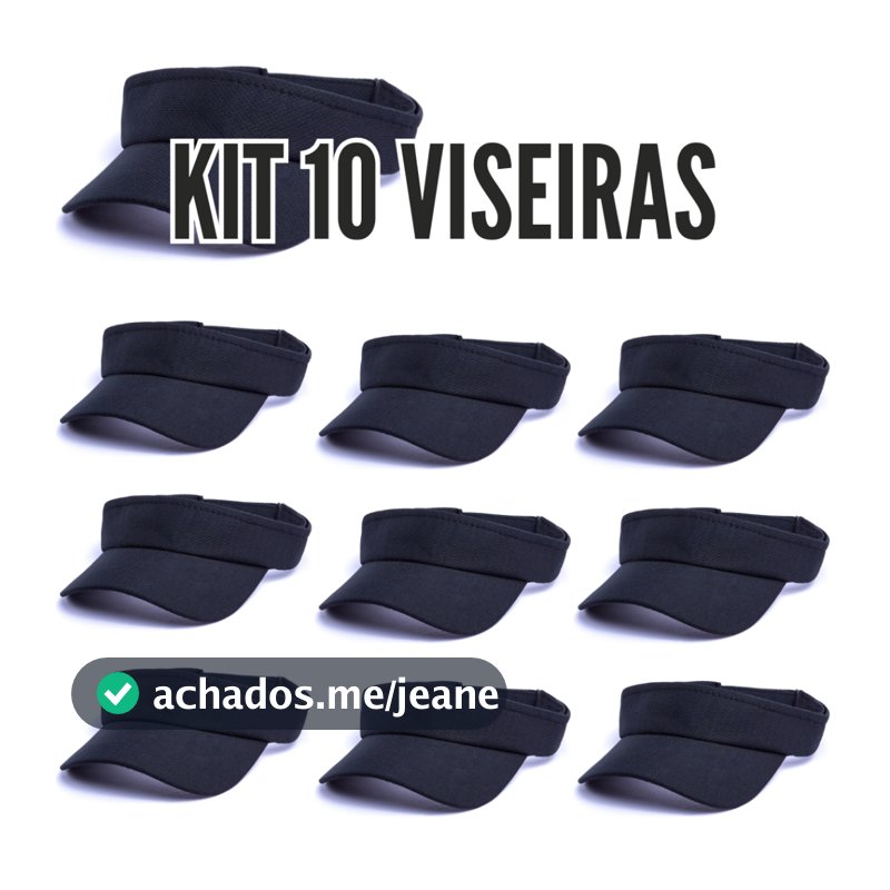Kit Viseira Lisa 10 a 30 Unidades Proteção UV Esportiva Ajustável