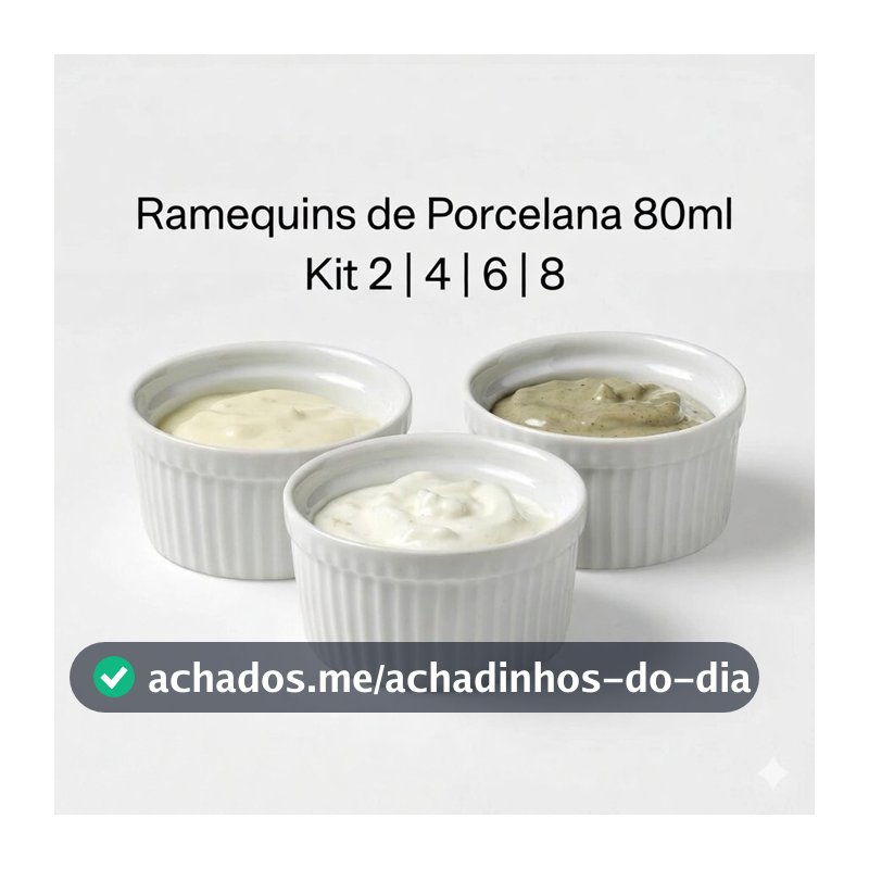 Kit Ramequins Porcelana 80ml | Molhos Porções Restaurante Buffet Sobremesas Porcelana