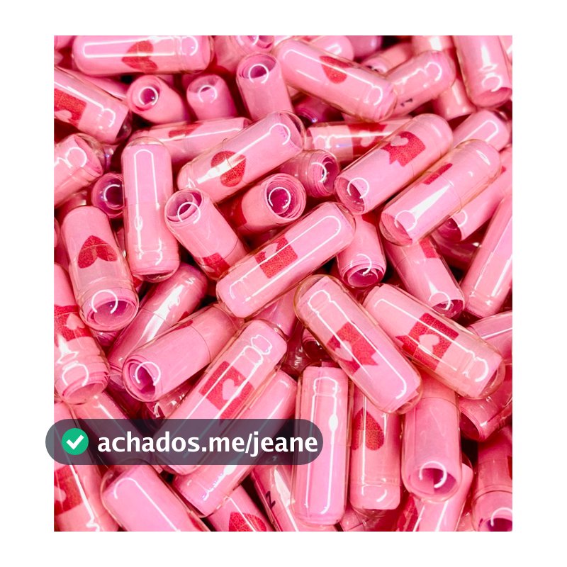 Cápsulas rosa com mensagem autoestima amor próprio 50/100 unidades dia da mulher empoderamento feminino produto mini