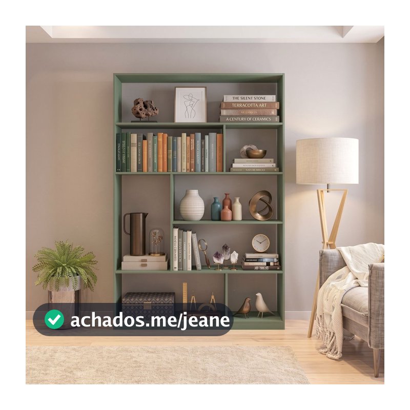 Estante de Livros 120 cm X 180 cm 4 Prateleiras Seattle Yescasa Verde Verde Bellagio