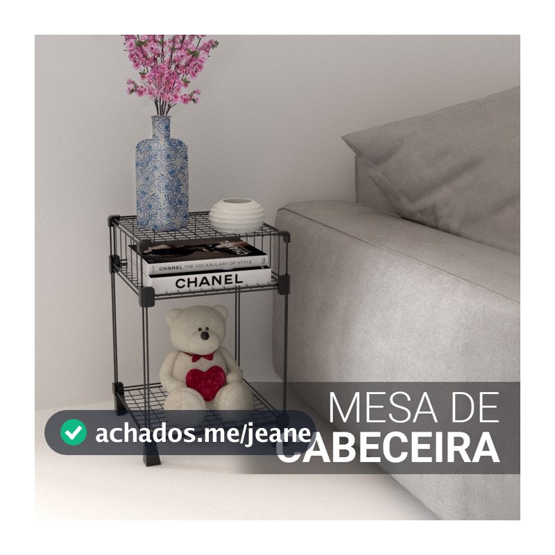 Mesa de Cabeceira Sala Estante Mesa Centro Desmontável Aramada Tipo Industrial 30x45cm