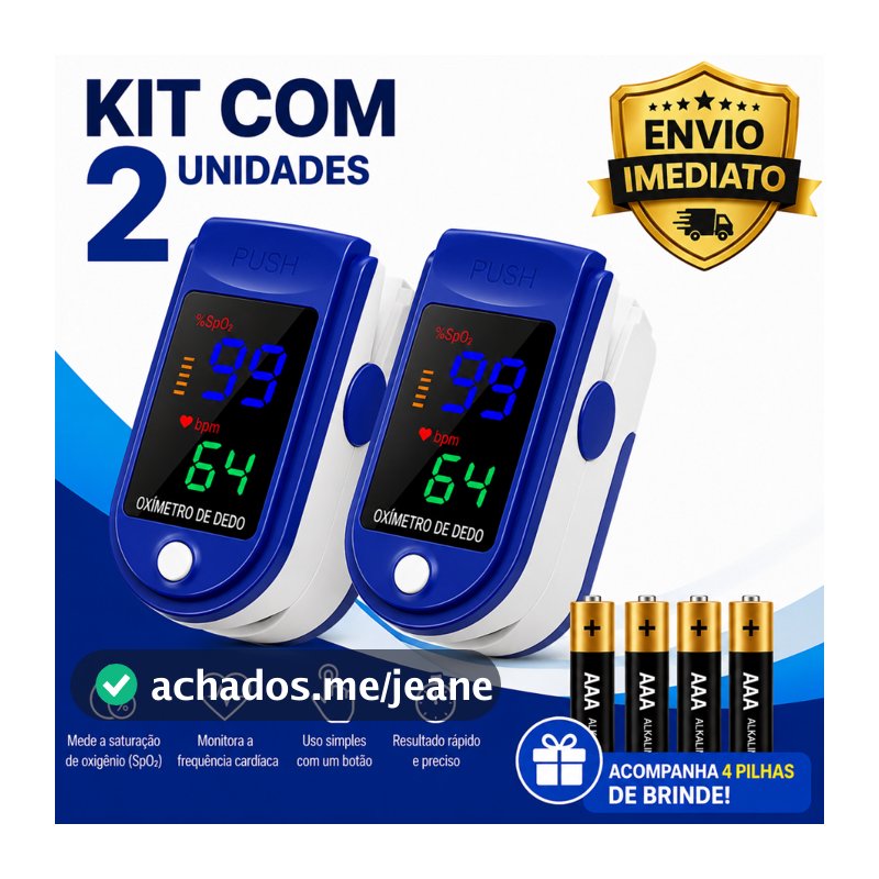 Oxímetro Digital de Dedo LED Portátil Medidor SpO2 Saturação Oxigênio  Frequência Cardíaca Monitor de Pulso Profissional