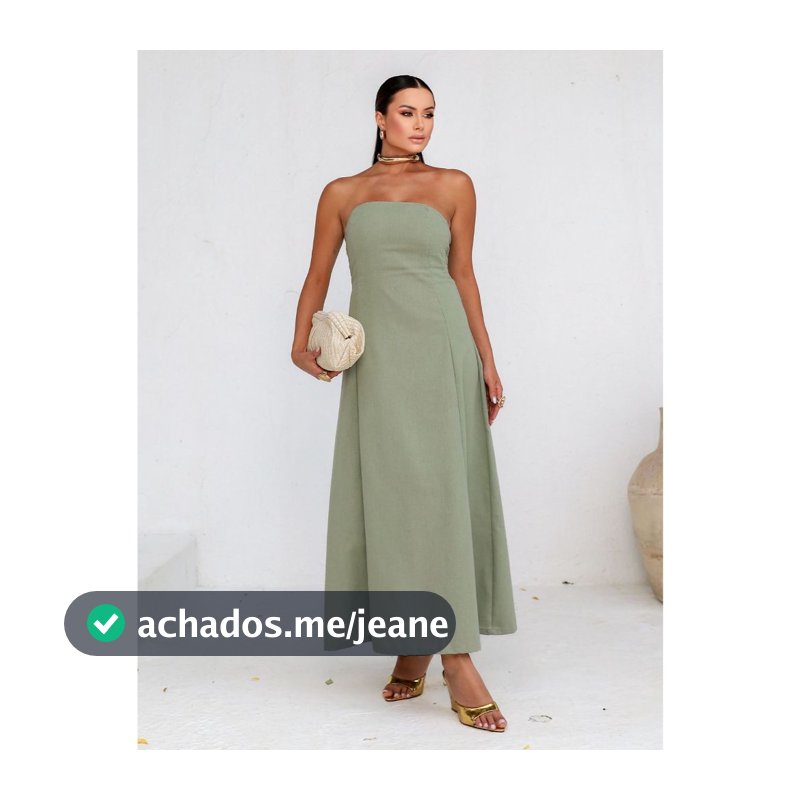 Vestido Longo de Linho Tomara que Caia