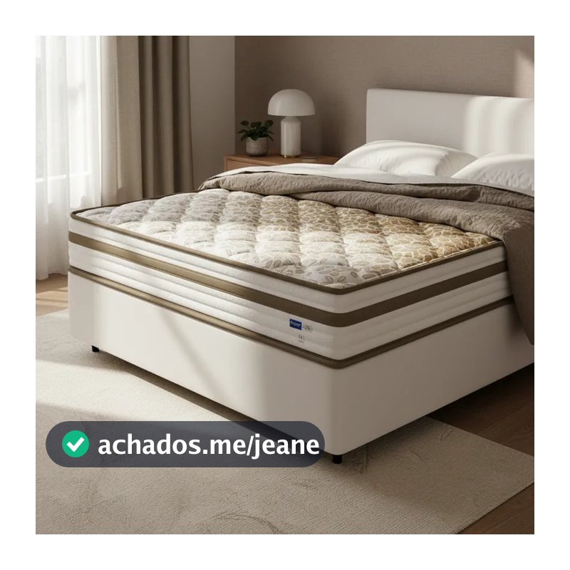 Cama Box com Colchão de Molas Ensacadas Double Face Pillow Euro Alfa Probel Casal 138cm