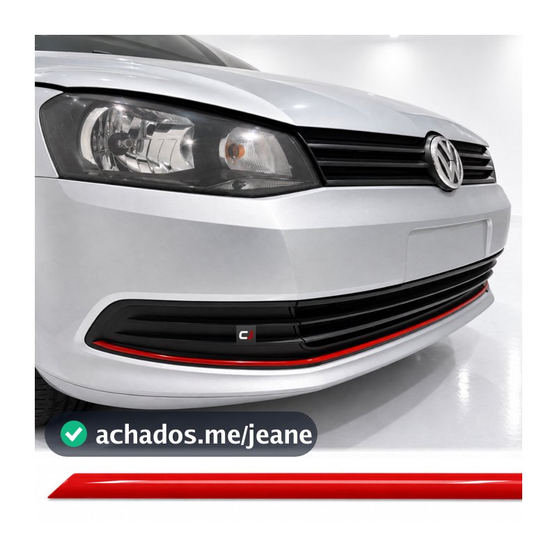 Aplique Friso vermelho Parachoque Gol Voyage G6 2013 a 2016