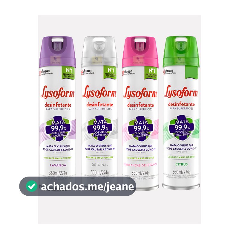 Desinfetante Lysoform ORIGINAL ou LAVANDA  ou INFÂNCIA  ou CITRUS 360ml - Elimina Germes, Odores, Seguro p/ Pets
