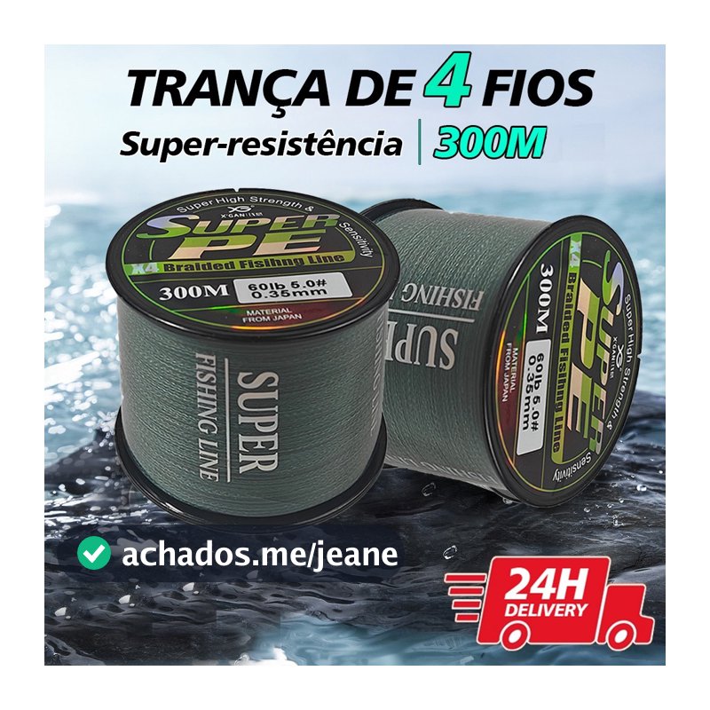 SUPERPE Linha de Pesca Trançada Multifilamento 4 Fios 300m/100m para Carpa e Pesca Japonesa - Linha de Pesca Multifilame