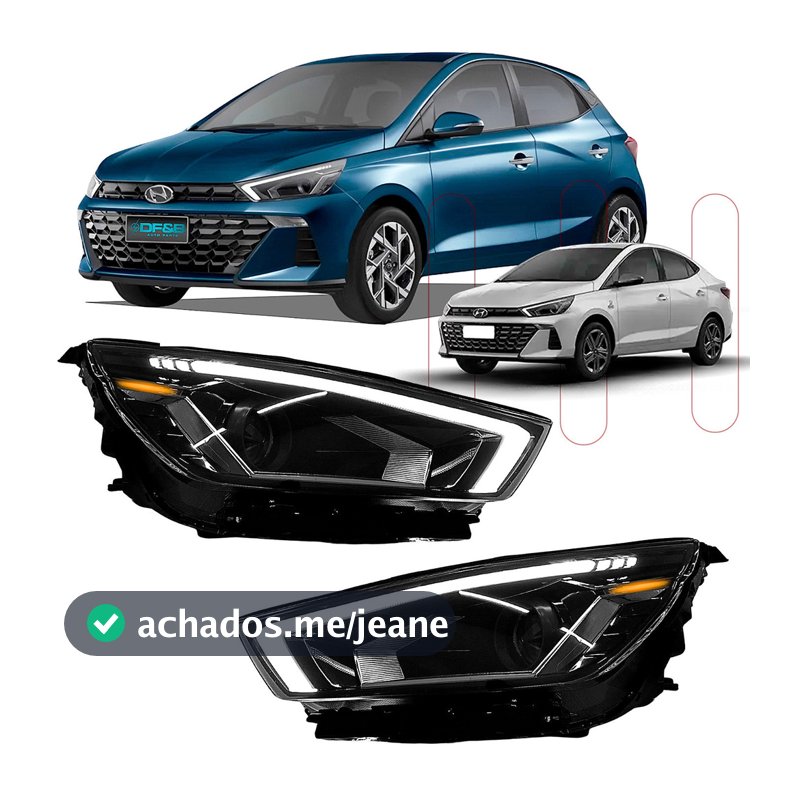 Par Farol dianteiro Hb20 Hatch Sedan 2023 2024 2025 Com led