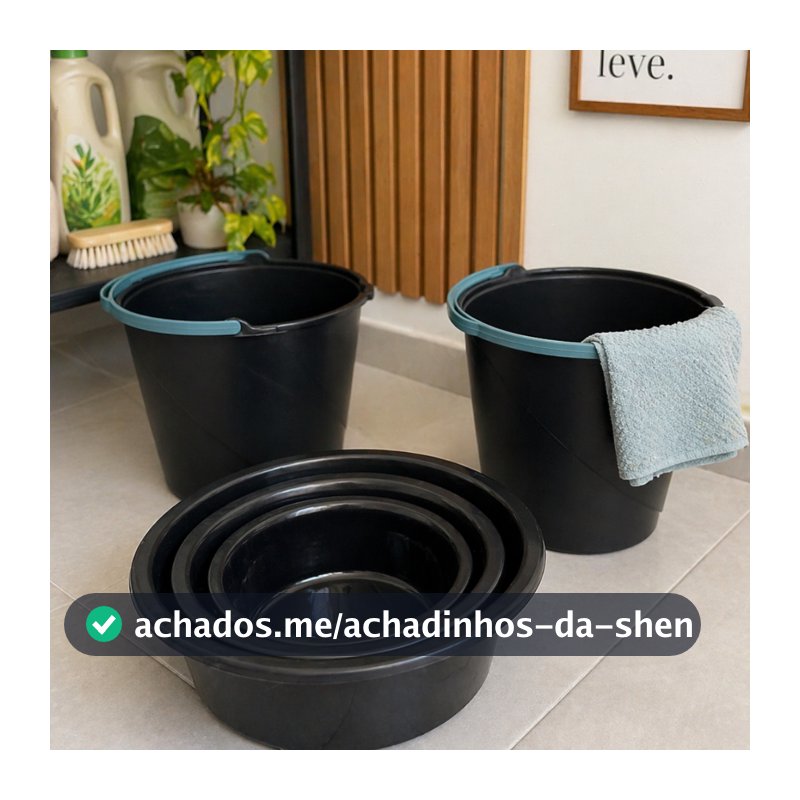 Conjunto 3 Bacias 2 Baldes Opções de Cores Lavanderia Roupas Moderno Slim
