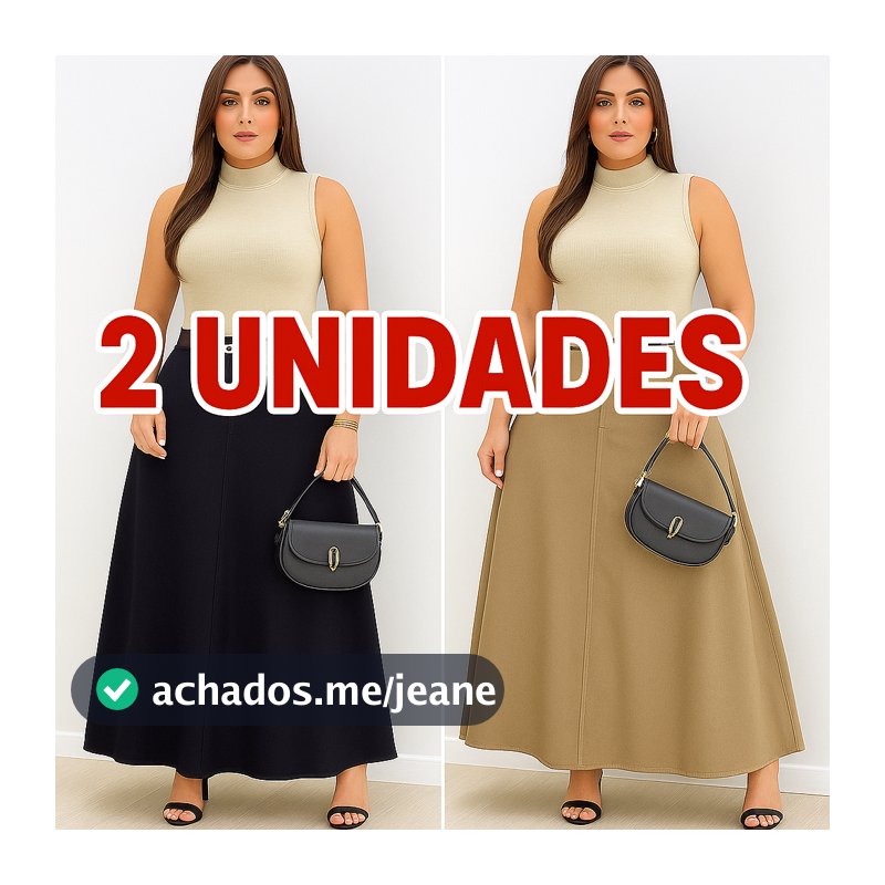 Kit 2 Saias Longa Alfaiataria Social Evangélica Bolsos Rodada Cristã Igreja Trabalho