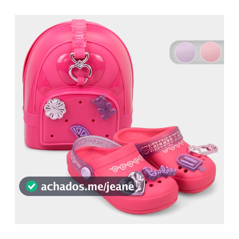 Sandalia Babuche Barbie Pop Pins Com Bolsa Menina Grendene 23340
