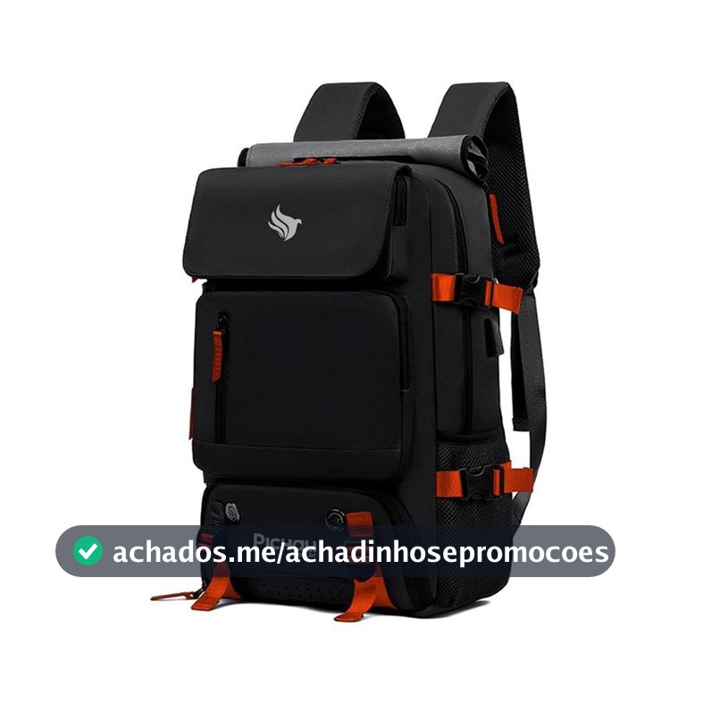 Mochila Pichau Vulcan, Preto e Vermelho, PCH-VULC-BL01