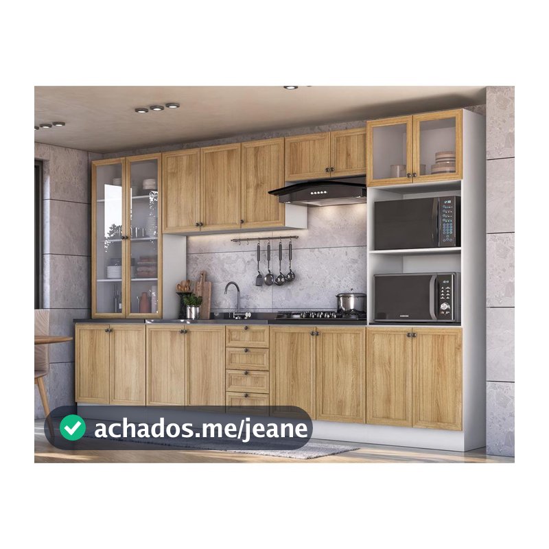Armário de Cozinha Completo Ditália Berlim 8 Peças CV/BR B2