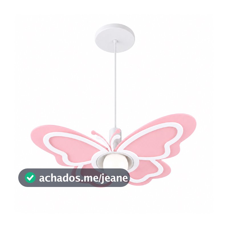Luminaria Pendente Borboleta Infantil Ideal para Decoração Quarto Menina