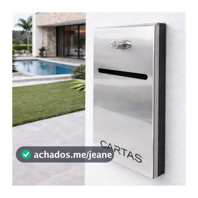 Caixa de Cartas Premium com Chave Inox Polido, Condomínio, Embutir, Parede, Muro