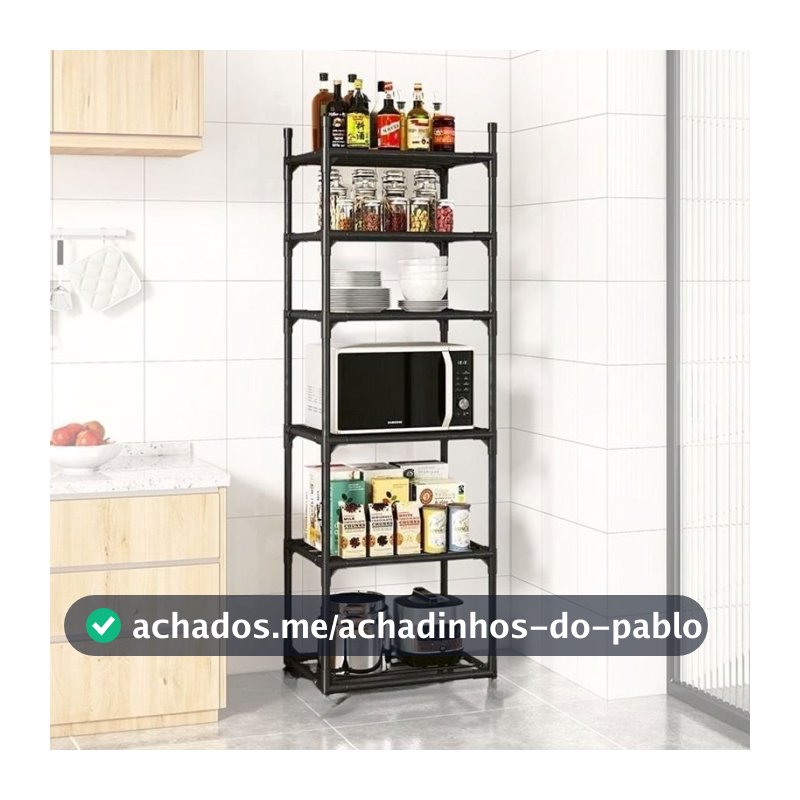 Estante 6 OU 5 Prateleiras Cozinha de Aço Multiuso Panelas Casa Sala Quarto Organizador