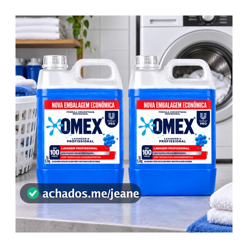 Kit 2 Sabão Líquido 5L Omex Concentrado Profissional Lavanderia Lava Roupas
