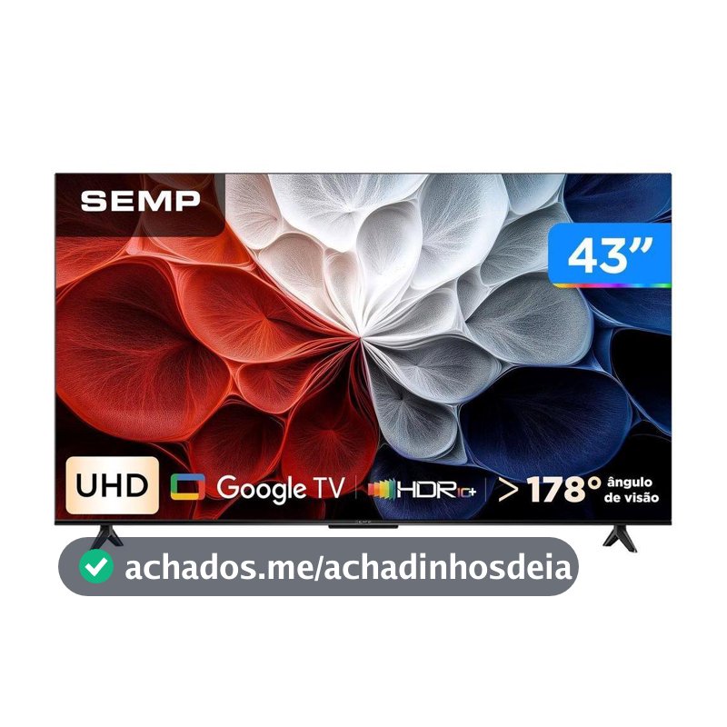 Smart TV 43" Semp 4K UHD LED 43S62 Google TV 2025