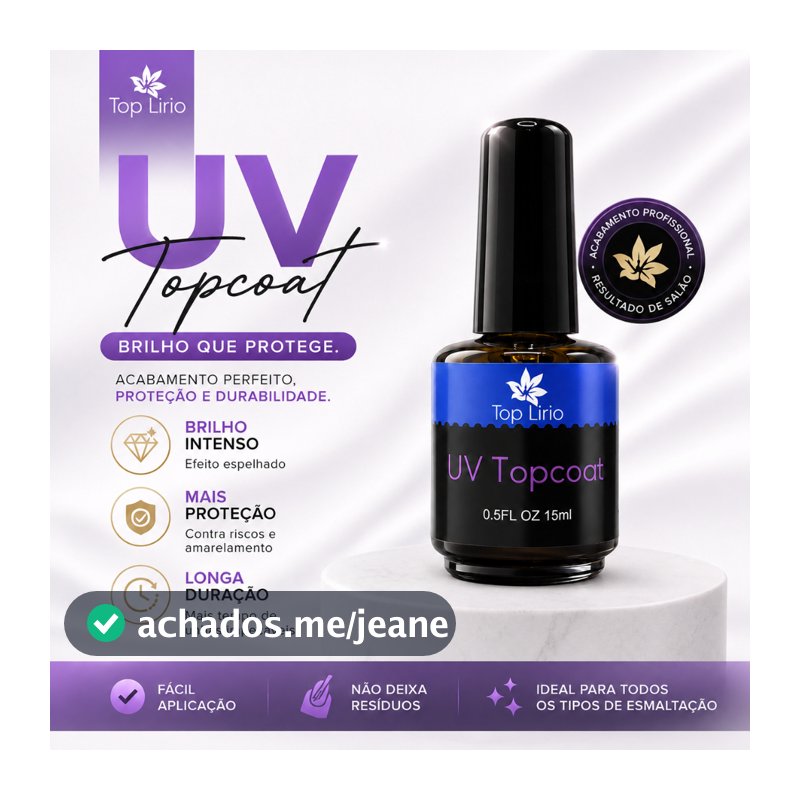 Top Coat  selante Lirió Led Uv Extra Brilho Gel Acrigel Unhas