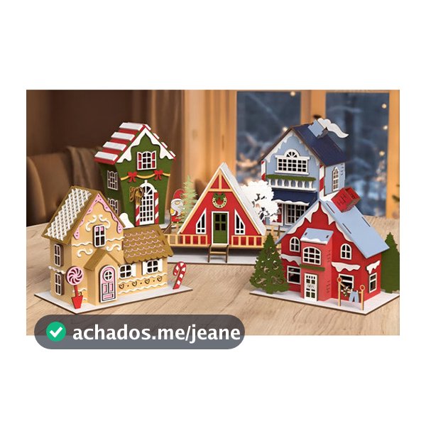 05 Unidades Casinha Decoração Natal Mdf 3mm Cru
