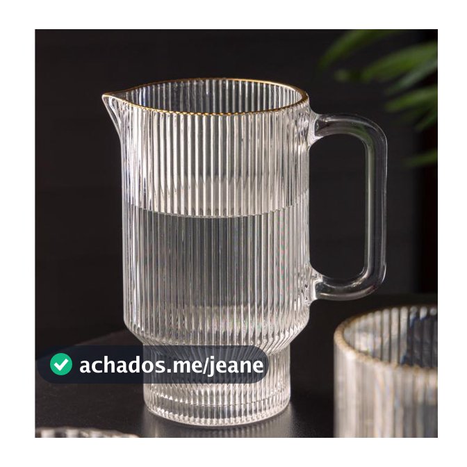 Jarra Lines 900ml Cristal Ecológico com Fio de Ouro Wolff para Água Sucos Bebidas Mesa Posta Servir Elegante Sofisticada