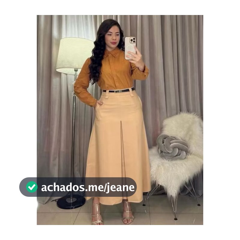 Saia Longa Alfaiataria Fit e Flare Feminina Moda Evangélica Cintura Alta Fenda Fechada