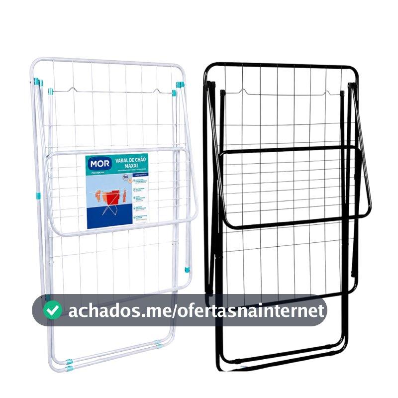 Varal De Chão MOR Grande Com Abas e Sem Abas Dobrável Aço Não Enferruja
