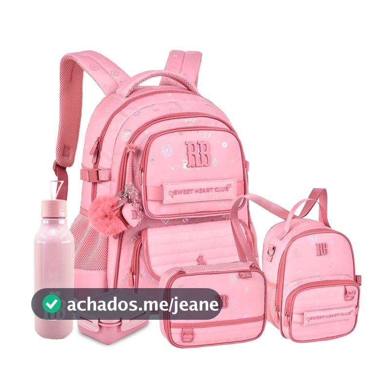 Kit Mochila Rebecca Bonbon Lancheira Térmica Estojo Box Escolar Nova Coleção Exclusiva Juvenil