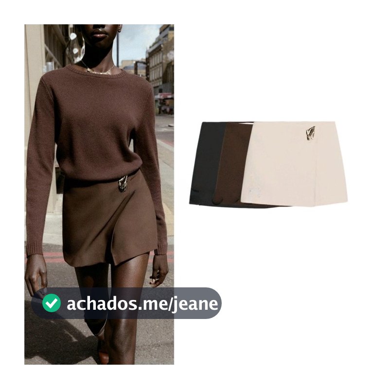 2025 Outono Novo Produto Culottes Decorativas de Metal Assimétrico Feminino 1971240