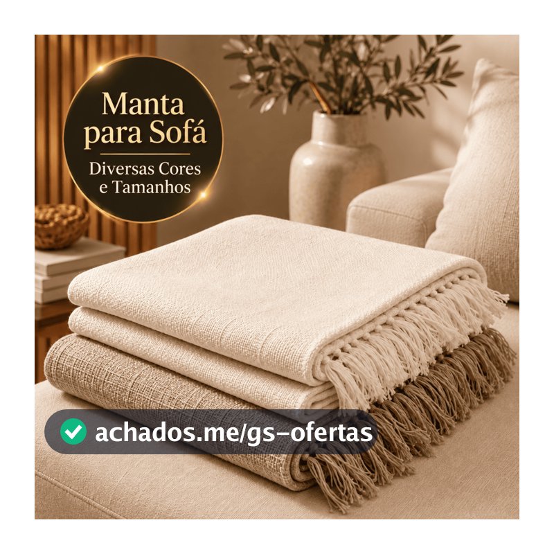 Manta para Sofá 3,00x1,80 / 2,40x1,80 King Luxo Gigante  100% Algodão Protetor Decoração